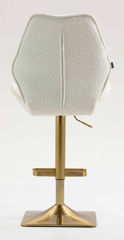 FOTEL HR350KW KREMOWY BARANEK ZŁOTA PODSTAWA