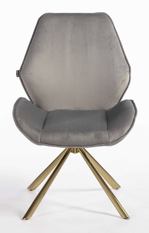 FOTEL HR350 PAJĄK STALOWY WELUR ZŁOTA PODSTAWA