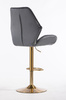 FOTEL HR350W GRAFITOWY WELUR ZŁOTA PODSTAWA