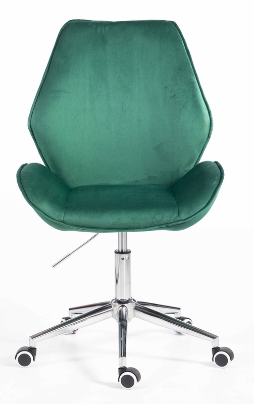 FOTEL HR350K BUTELKOWA ZIELEŃ WELUR CHROMOWANA PODSTAWA