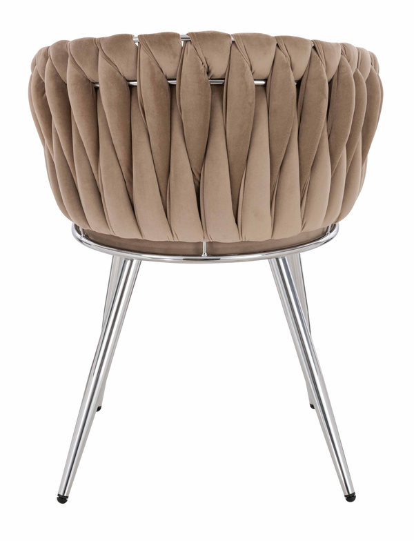 HR750 KRZESŁO CHROMOWANE NOGI LATTE WELUR