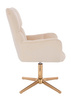 FOTEL HR650CROSS KREMOWY WELUR ZŁOTA PODSTAWA