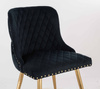 HR940 KRZESŁO ZŁOTE NOGI CZARNY WELUR