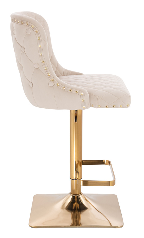 FOTEL HR940KW KREMOWY WELUR ZŁOTA PODSTAWA