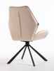 FOTEL HR350 PAJĄK KREMOWY WELUR CZARNA PODSTAWA