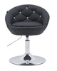 FOTEL HR948N CZARNY EKOSKÓRA CHROMOWANA PODSTAWA