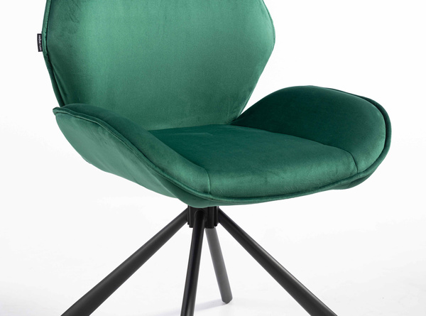 FOTEL HR350 PAJĄK BUTELKOWA ZIELEŃ WELUR CZARNA PODSTAWA