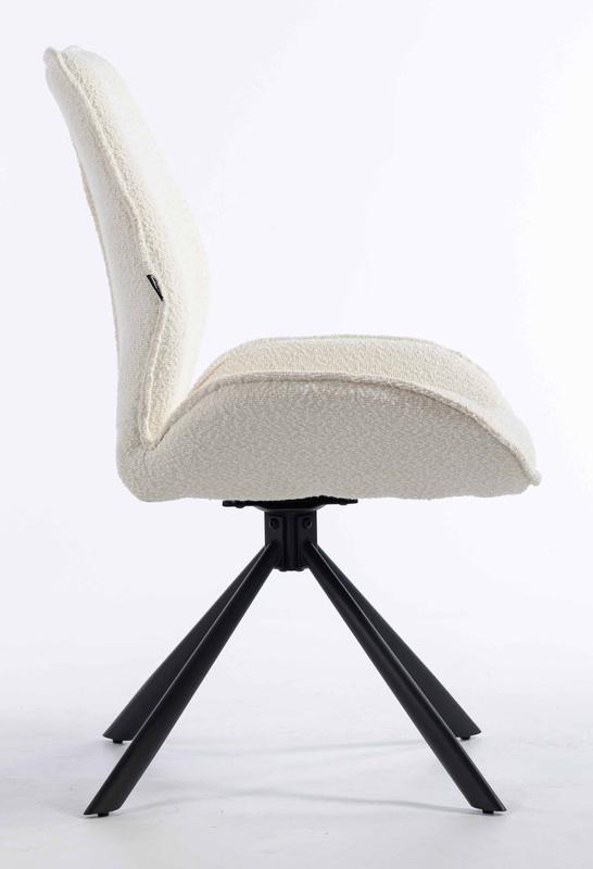 FOTEL HR350 PAJĄK KREMOWY BARANEK CZARNA PODSTAWA