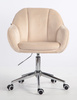 HOKER HR2055K KREMOWY WELUR CHROMOWANA PODSTAWA