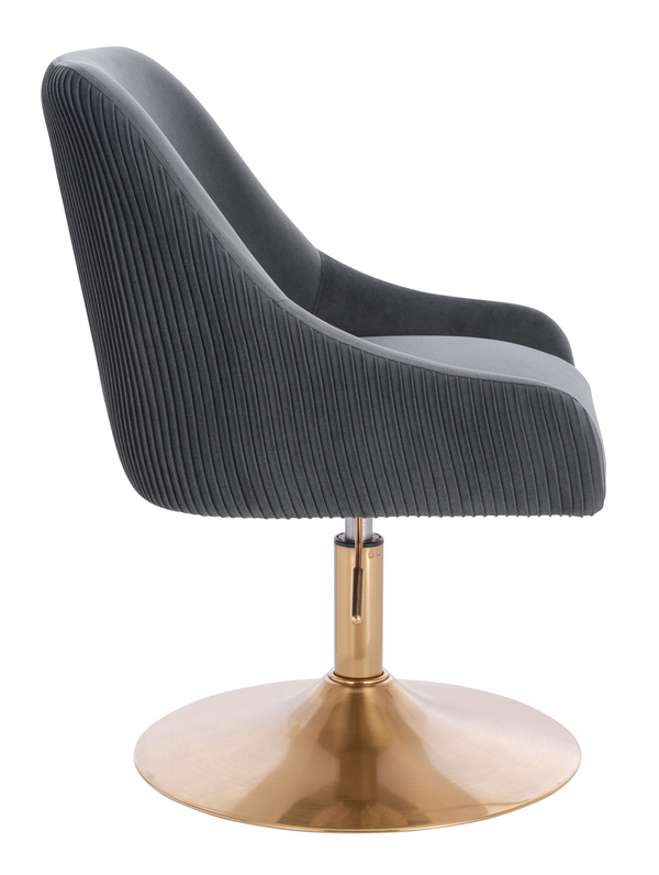 FOTEL HR920N GRAFITOWY WELUR ZŁOTA PODSTAWA