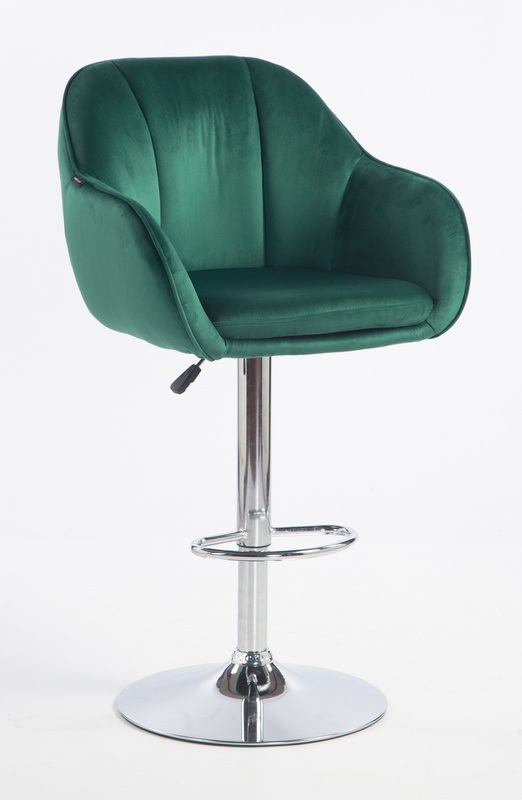 HOKER HR2055W BUTELKOWA ZIELEŃ WELUR CHROMOWANA PODSTAWA