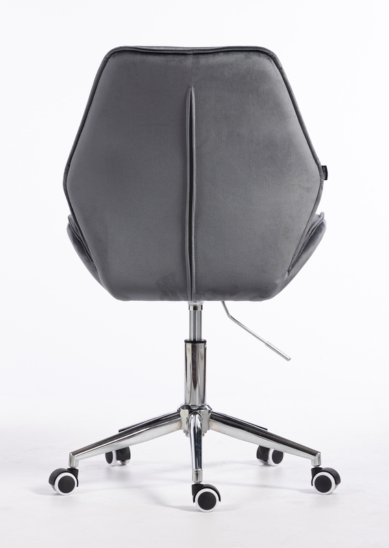 FOTEL HR350K GRAFITOWY WELUR CHROMOWANA PODSTAWA