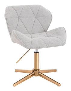 FOTEL HR111CROSS SZARY BARANEK ZŁOTA PODSTAWA