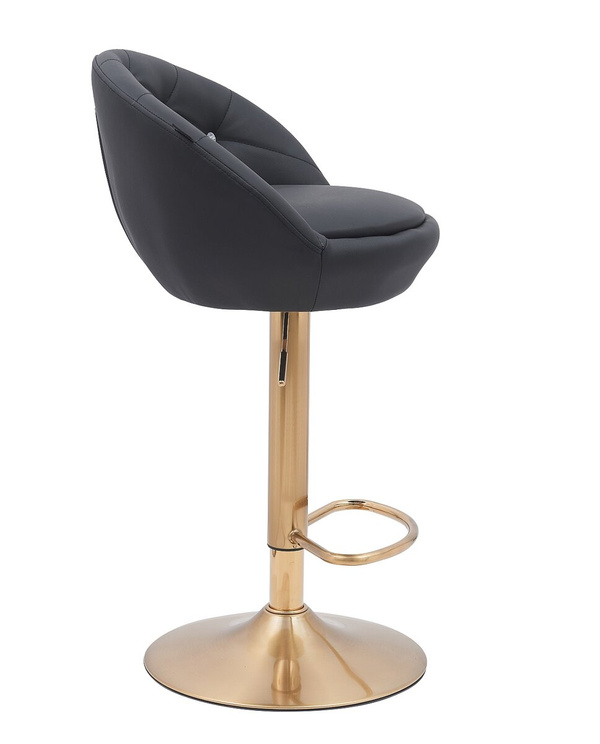 FOTEL HR948W CZARNY EKOSKÓRA ZŁOTA PODSTAWA