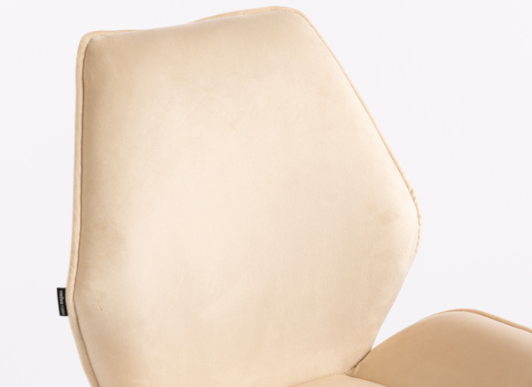 FOTEL HR350N KREMOWY WELUR CHROMOWANA PODSTAWA