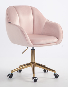 HOKER HR2055K PUDROWY RÓŻ WELUR ZŁOTA PODSTAWA