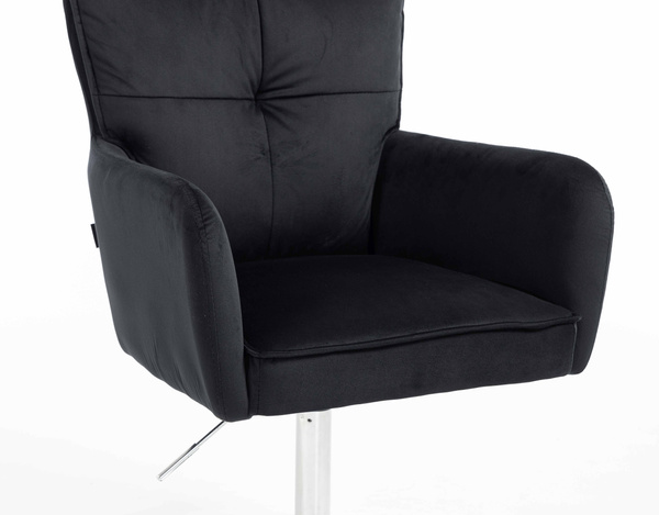 HOKER HR250N CZARNY WELUR  CHROMOWANA PODSTAWA