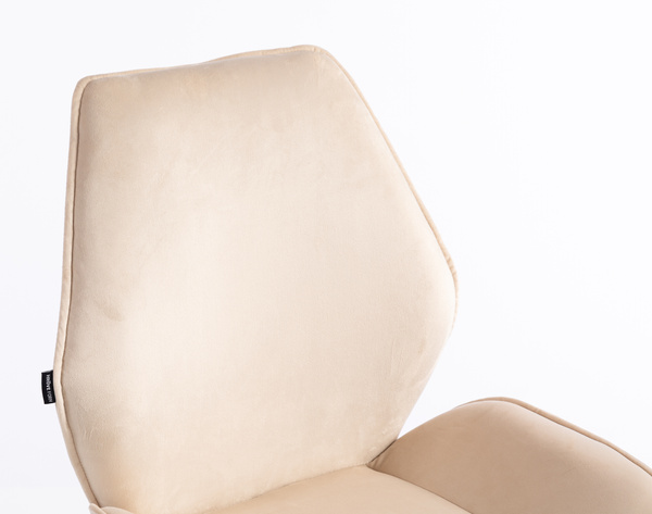 FOTEL HR350K KREMOWY WELUR CZARNA PODSTAWA