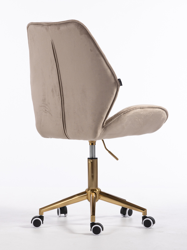 FOTEL HR350K LATTE WELUR ZŁOTA PODSTAWA