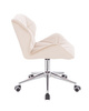 FOTEL HR111K KREMOWY WELUR CHROMOWANA PODSTAWA