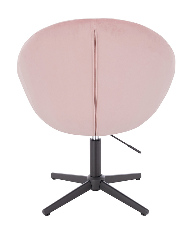 FOTEL HR8516CROSS PUDROWY RÓŻ WELUR CZARNA PODSTAWA