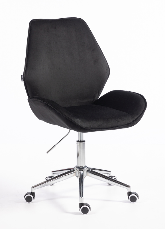 FOTEL HR350K CZARNY WELUR CHROMOWANA PODSTAWA