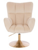 FOTEL HR650N KREMOWY WELUR ZŁOTA PODSTAWA