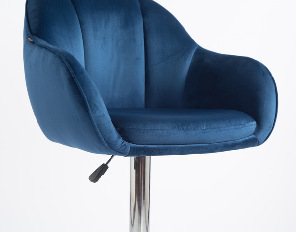 HOKER HR2055W CIEMNE MORZE WELUR CHROMOWANA PODSTAWA