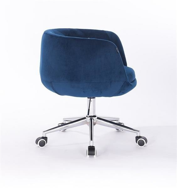 FOTEL HR333K CIEMNE MORZE WELUR CHROMOWANA PODSTAWA