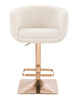 FOTEL HR333KW KREMOWY BARANEK ZŁOTA PODSTAWA