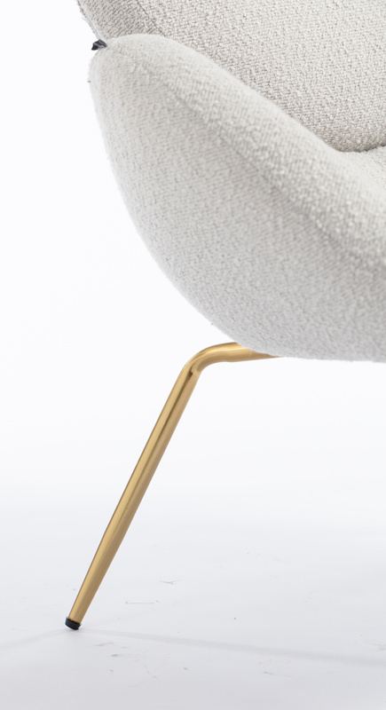 FOTEL HR2045 SZARY BARANEK ZŁOTA PODSTAWA