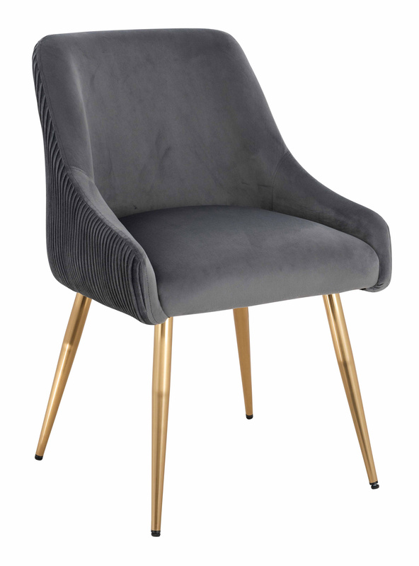 HR920 KRZESŁO ZŁOTE NOGI GRAFITOWY WELUR