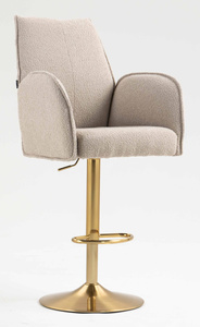 FOTEL HR280W LATTE BARANEK ZŁOTA PODSTAWA