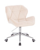 FOTEL HR111K KREMOWY WELUR CHROMOWANA PODSTAWA