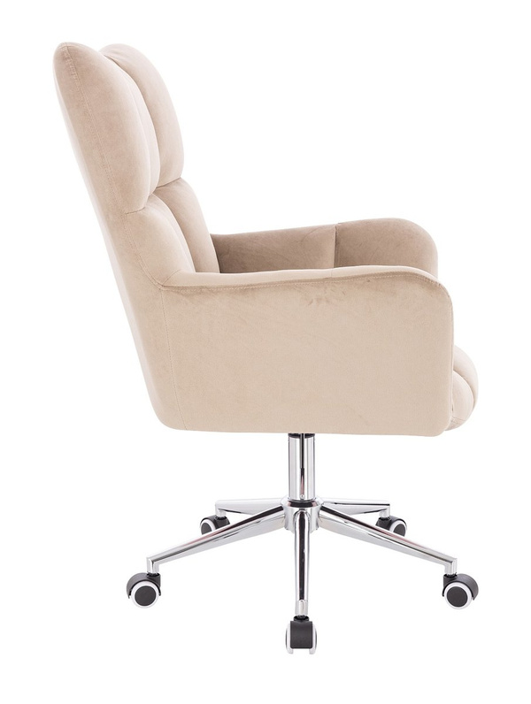 FOTEL HR650K LATTE WELUR CHROMOWANA PODSTAWA