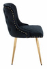 HR940 KRZESŁO ZŁOTE NOGI CZARNY WELUR