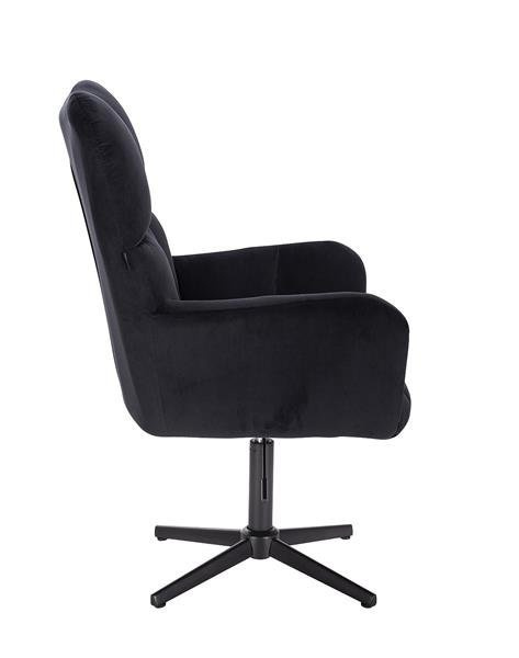 FOTEL HR650CROSS CZARNY WELUR CZARNA PODSTAWA