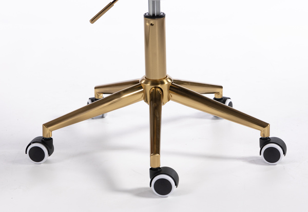 FOTEL HR350K GRAFITOWY WELUR ZŁOTA PODSTAWA