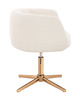FOTEL HR333CROSS KREMOWY BARANEK ZŁOTA PODSTAWA