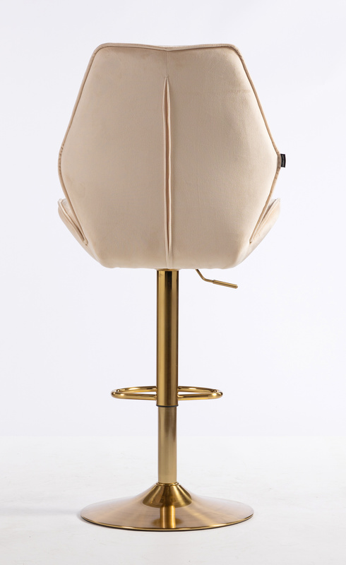 FOTEL HR350W KREMOWY WELUR ZŁOTA PODSTAWA