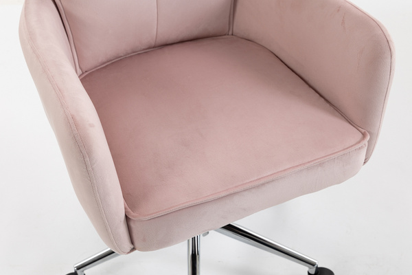 HOKER HR250K PUDROWY RÓŻ WELUR  CHROMOWANA PODSTAWA