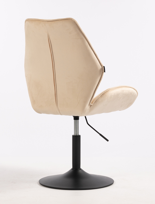 FOTEL HR350N KREMOWY WELUR CZARNA PODSTAWA