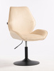 FOTEL HR350N KREMOWY WELUR CZARNA PODSTAWA
