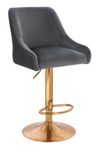 FOTEL HR920W GRAFITOWY WELUR ZŁOTA PODSTAWA