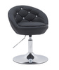 FOTEL HR948N CZARNY EKOSKÓRA CHROMOWANA PODSTAWA