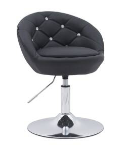 FOTEL HR948N CZARNY EKOSKÓRA CHROMOWANA PODSTAWA