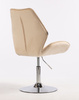 FOTEL HR350N KREMOWY WELUR CHROMOWANA PODSTAWA
