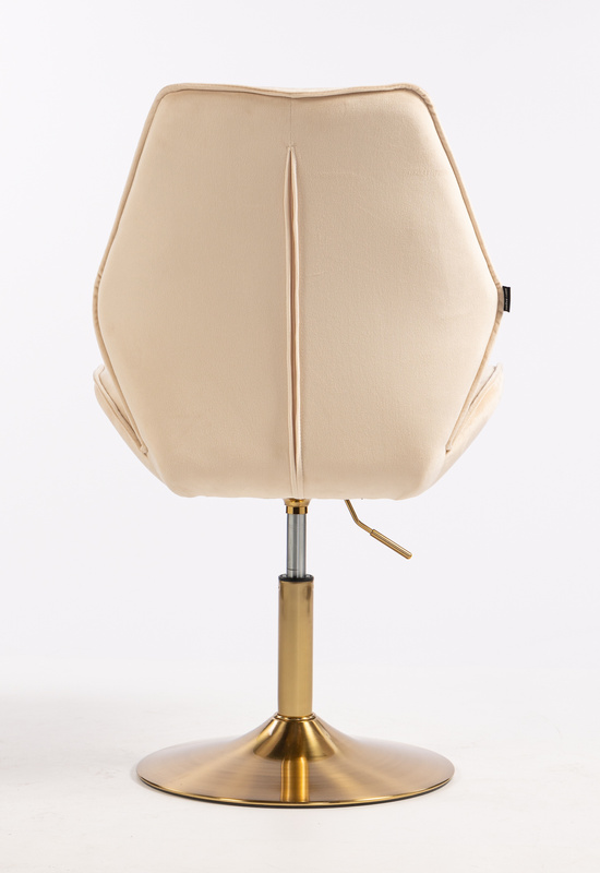 FOTEL HR350N KREMOWY WELUR ZŁOTA PODSTAWA