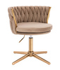 FOTEL HR450CROSS LATTE WELUR ZŁOTA PODSTAWA