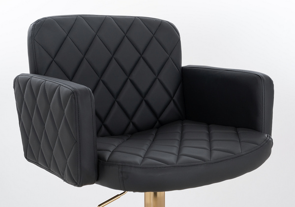 FOTEL HR802N CZARNY ZŁOTA PODSTAWA